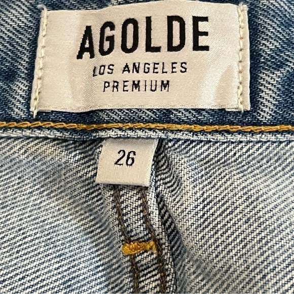 Agolde Short Distressed High Rise Cutoff Jean Shorts 26 grunge thrashed - Picture 9 of 14